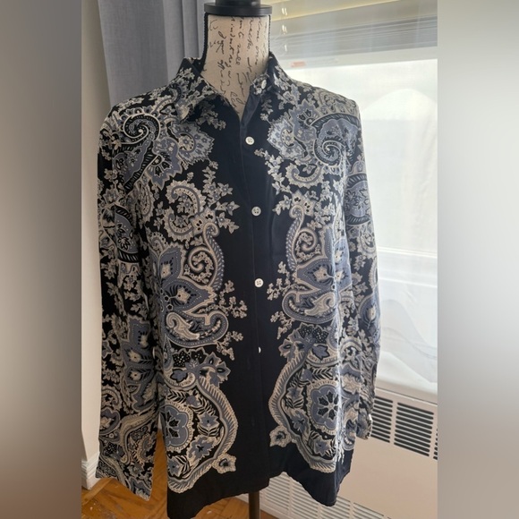 Emanuel Ungaro Tops - Navy Paisley shirt